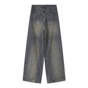 false two-piece patchwork jeans unisex