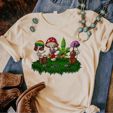 Magic Mushrooms Alien Psychedelic t-shirts women