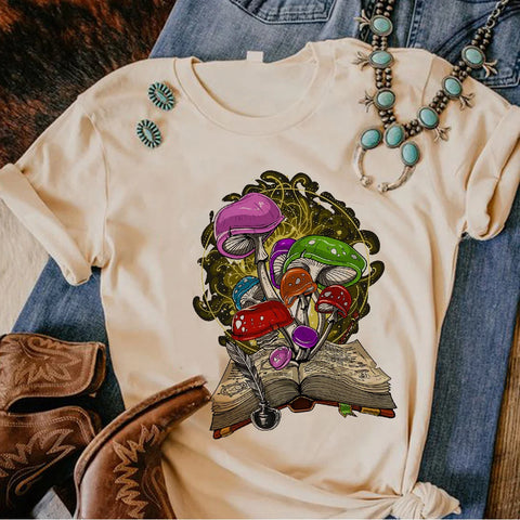 Magic Mushrooms Alien Psychedelic t-shirts women