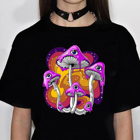 Magic Mushrooms Alien Psychedelic t-shirts women