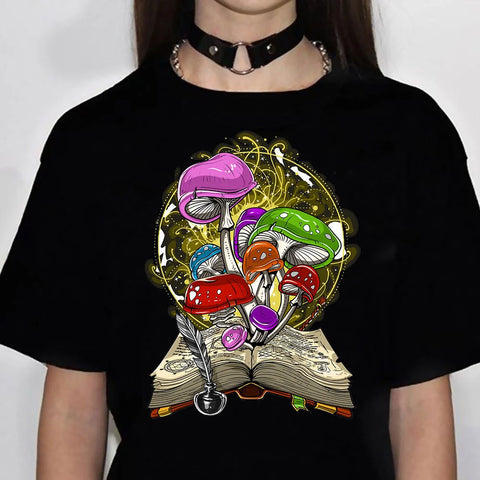 Magic Mushrooms Alien Psychedelic t-shirts women